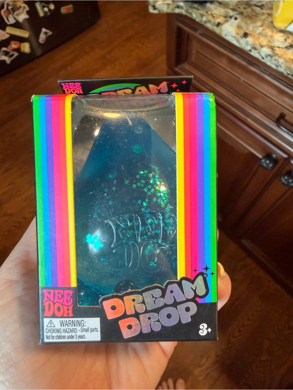 Needoh Dream Drop Blue Glitter Stress Toy